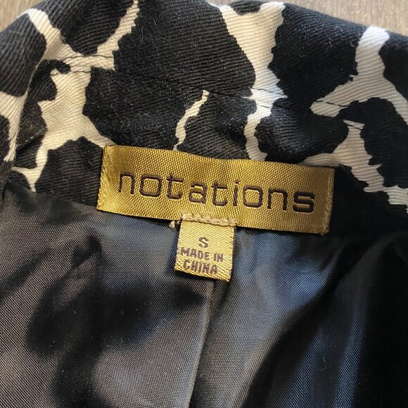 Notations Cow Print Button Up Jacket Size Small - Picture 2 of 6